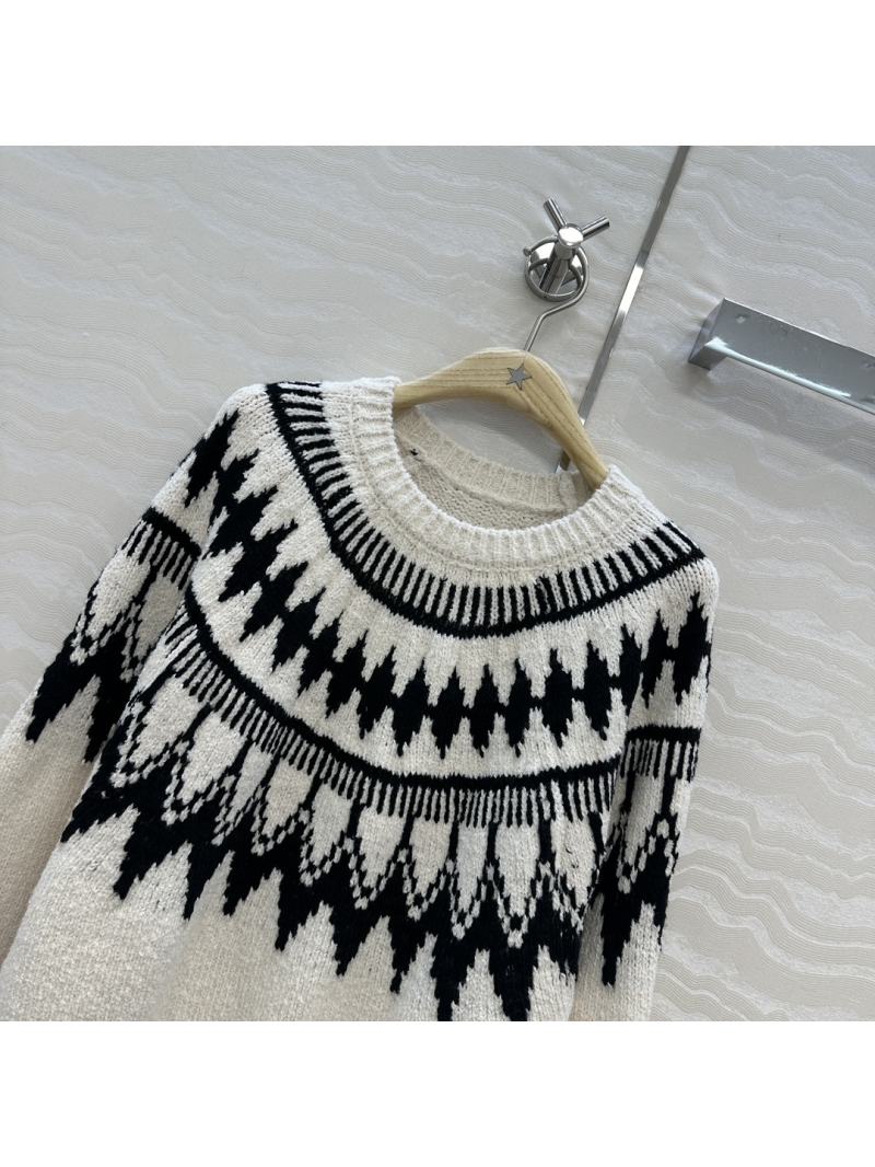 Dior Miss Dior Fair Isle Knit Sweater in Cashmere-Wool Blend - Winter Alpine Chic