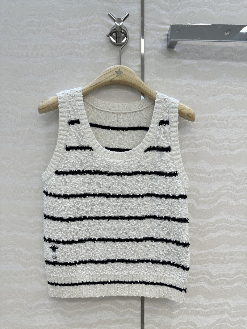 Dior Miss Dior Timeless Nautical Striped Knit Vest in Premium German-Spun Yarn