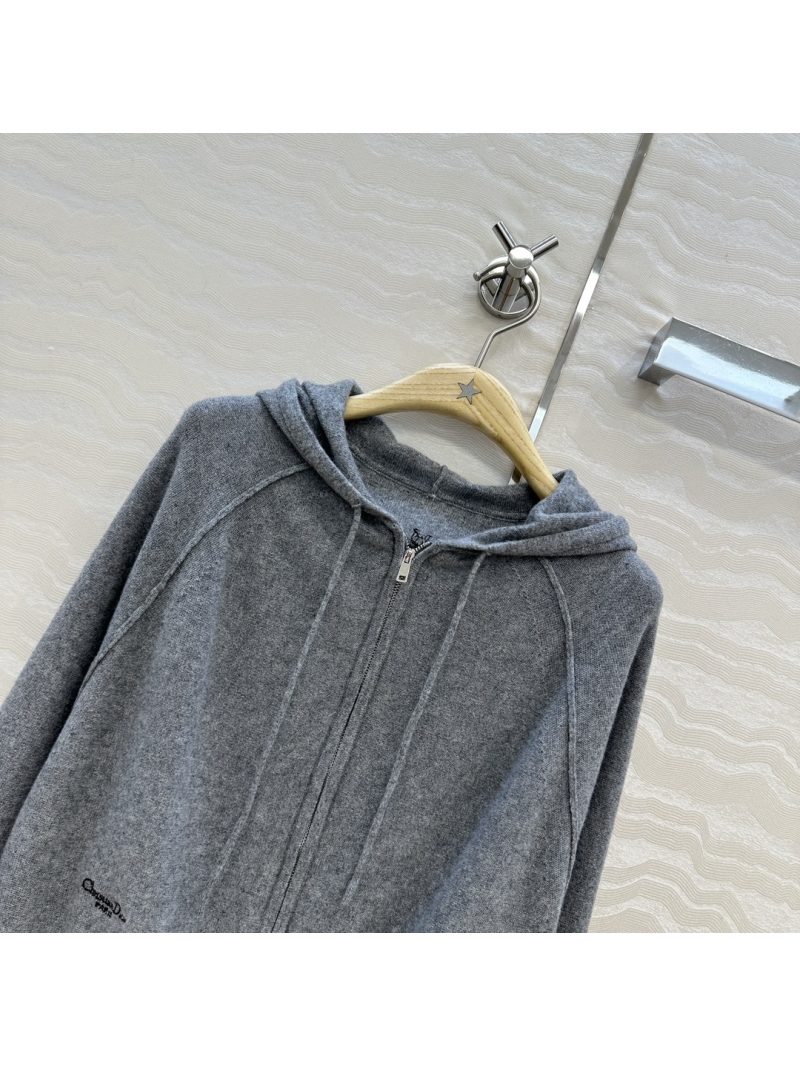 Dior Miss Dior Spring 2026 Limited Edition Secret Garden Hooded Cardigan in 100% Cashmere with Floral Embroidery