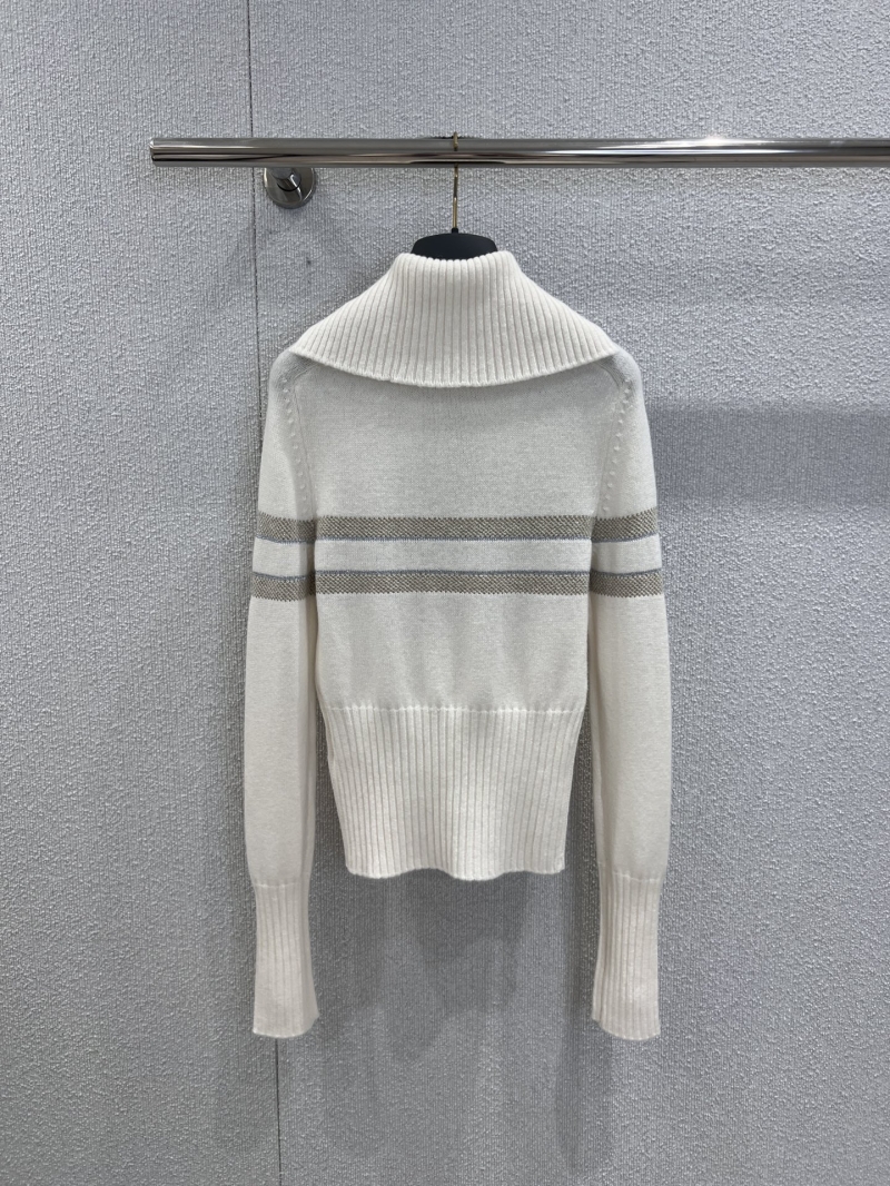 Christian Dior Women's Alpes Series Star & Letter Jacquard Knit Sweater | Mock Neck, Cropped Fit, Cashmere-Wool Blend