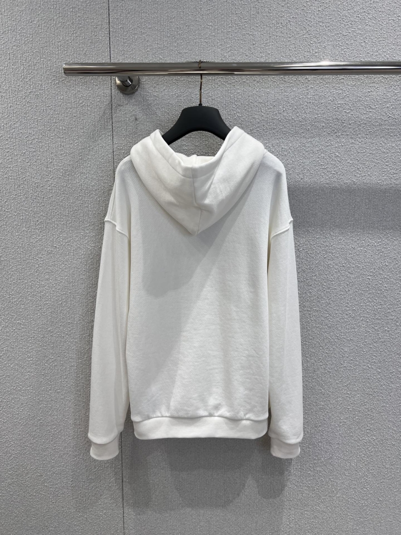 Dior Christian Dior Embroidered Hooded Sweatshirt | White | Limited Edition Drop Shoulder Fit | Fleece-Lined Warmth
