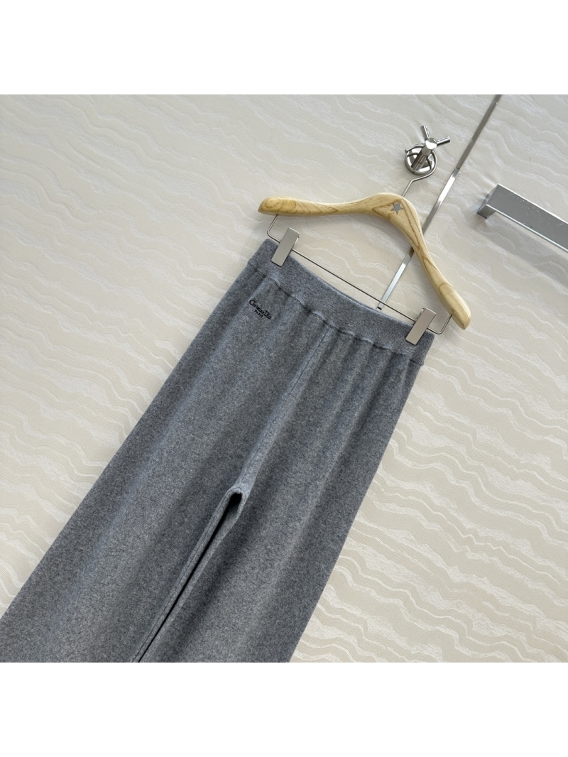 Miss Dior 2026 Early Spring Limited Edition Wide-Leg Cashmere Trousers in Grey