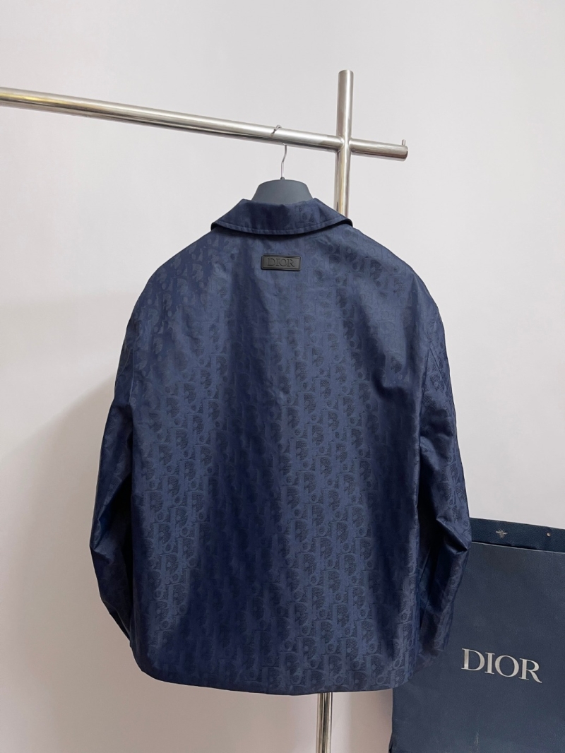 Dior Signature Oblique Monogram Blouson Jacket | Timeless Navy Luxe Jacquard Outerwear
