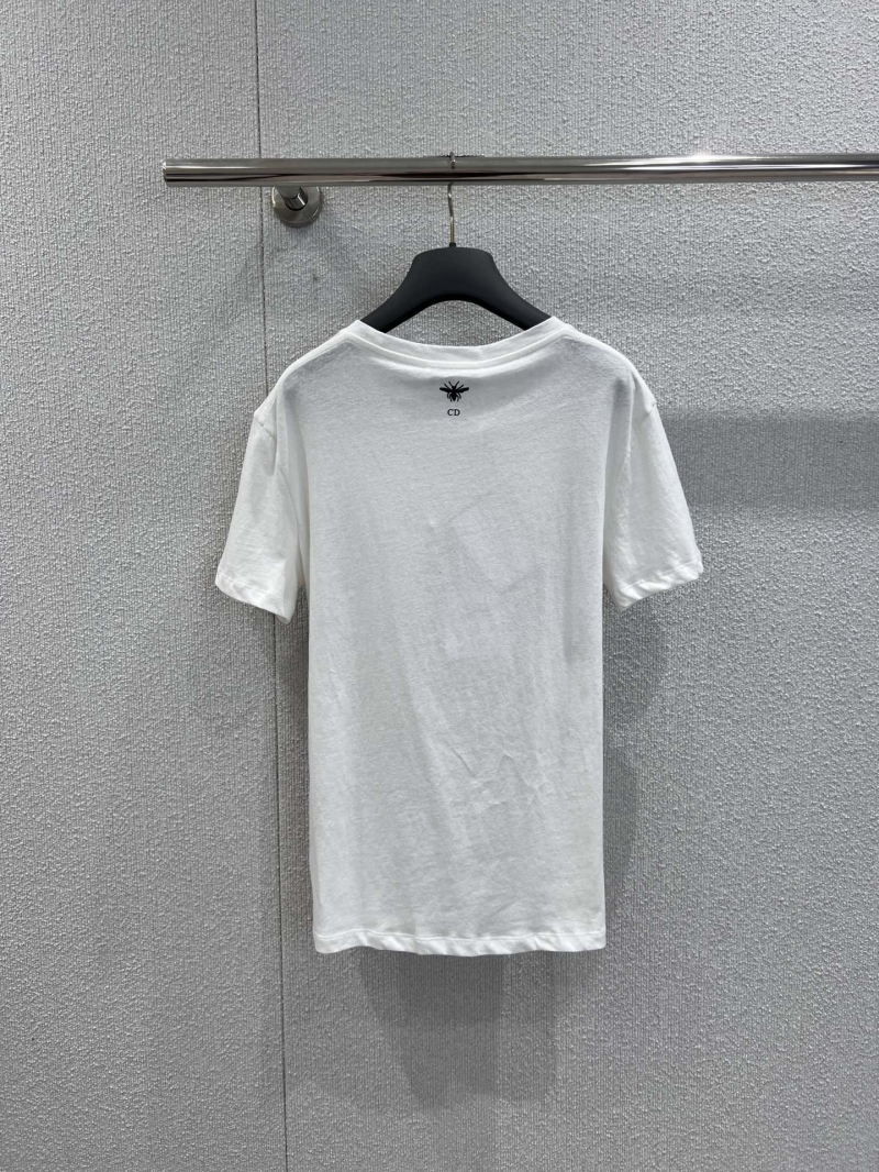 Christian Dior Pegasus Print White Cotton T-Shirt - Exquisite Gold-Tone Graphic, Relaxed Fit, Luxury Spring Essential