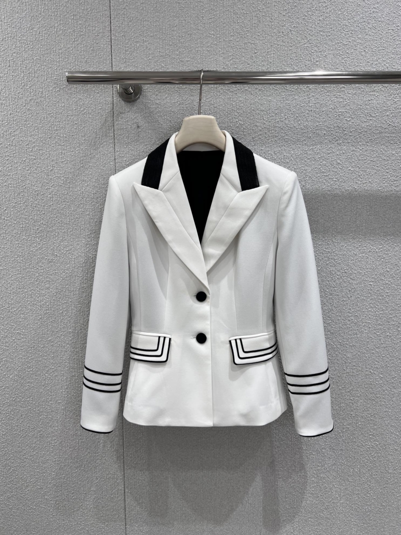 Dior 26SS White Wool Contrast Trim Slim Fit Blazer
