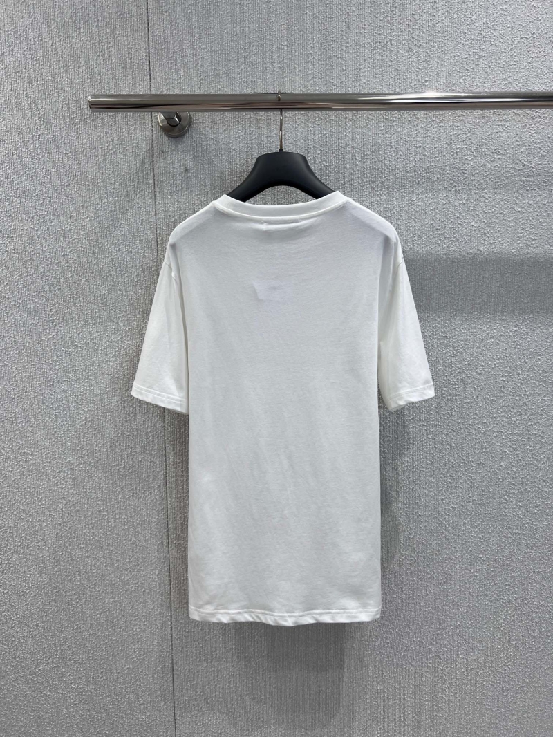 Christian Dior 26SS Star & Logo Embroidered White T-Shirt - Exquisite High-Count Cotton French Retro Style
