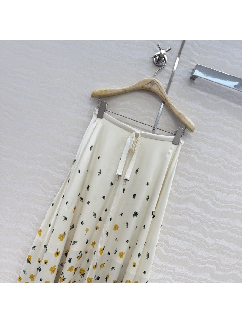 Dior MissDior Garden World Oriental Aesthetic Silk Satin Maxi Skirt