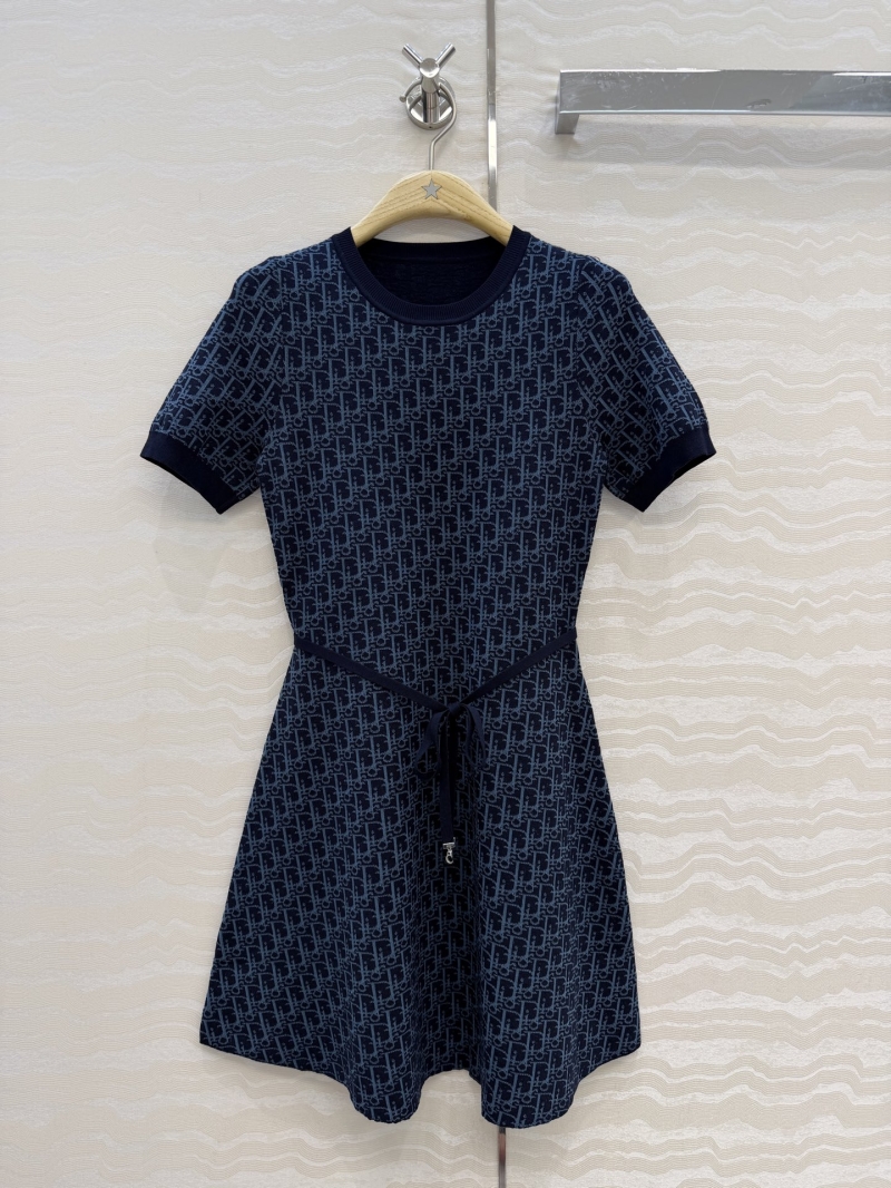 Dior Signature Monogram Knit A-Line Dress in Timeless French Aesthetic