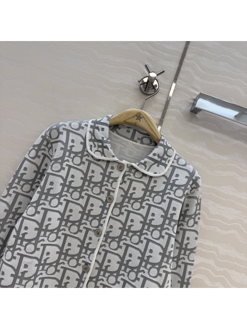 Dior High-Density Imported Yarn MissDior Monogram Cardigan Jacket