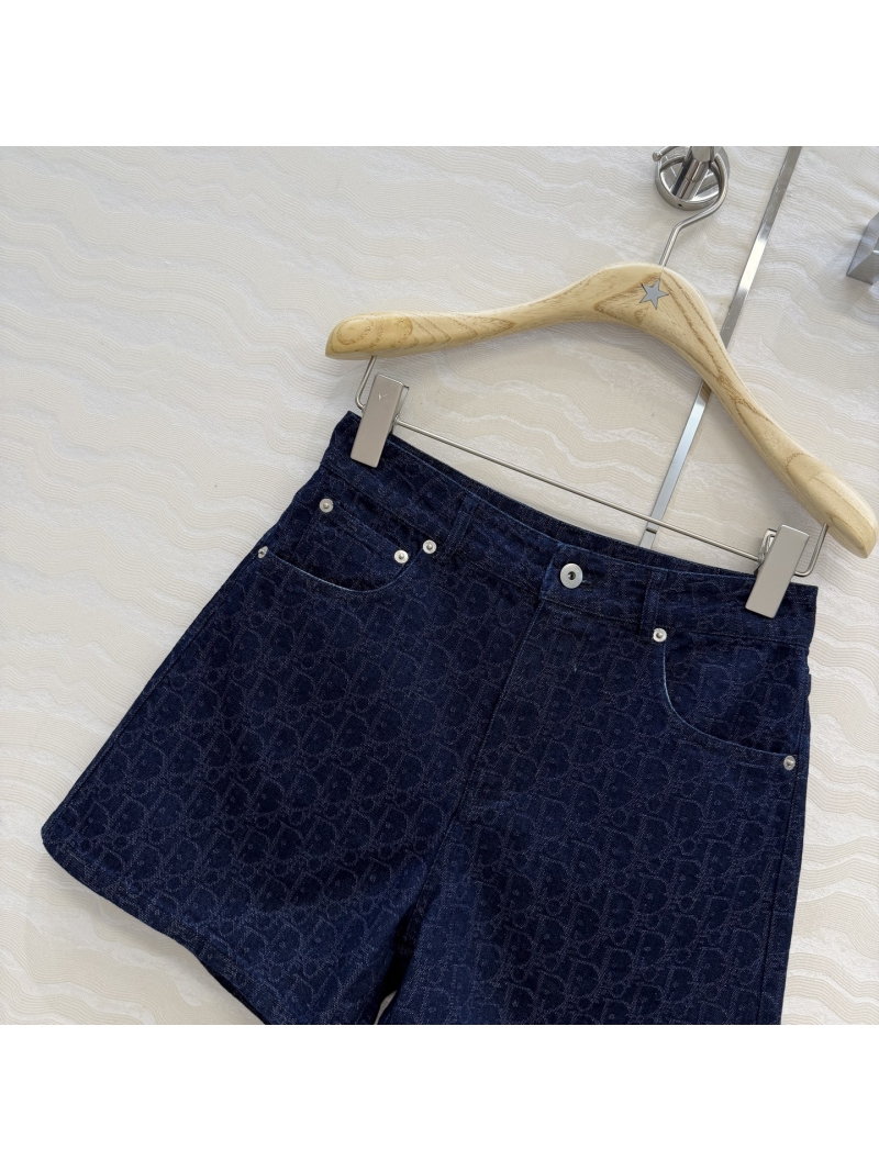 Dior Miss Dior Nautical Collection Jacquard Denim Shorts in Dark Indigo