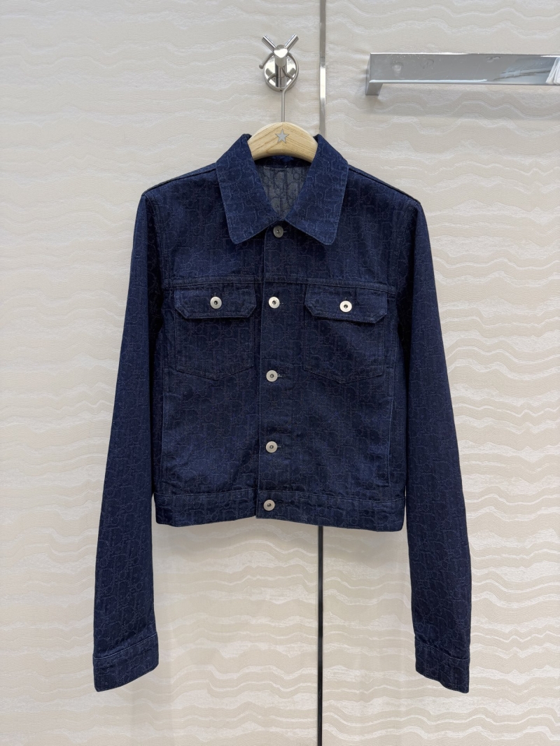 Dior Miss Dior Nautical Series Yarn-Dyed Jacquard Denim Jacket - Exquisite Indigo