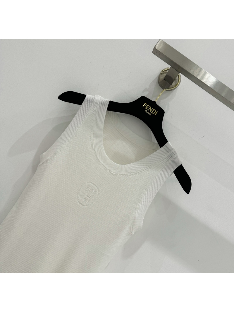 Fendi Spring/Summer 2025 Logo Intarsia Slim-Fit Knit Vest - Luxe & Timeless