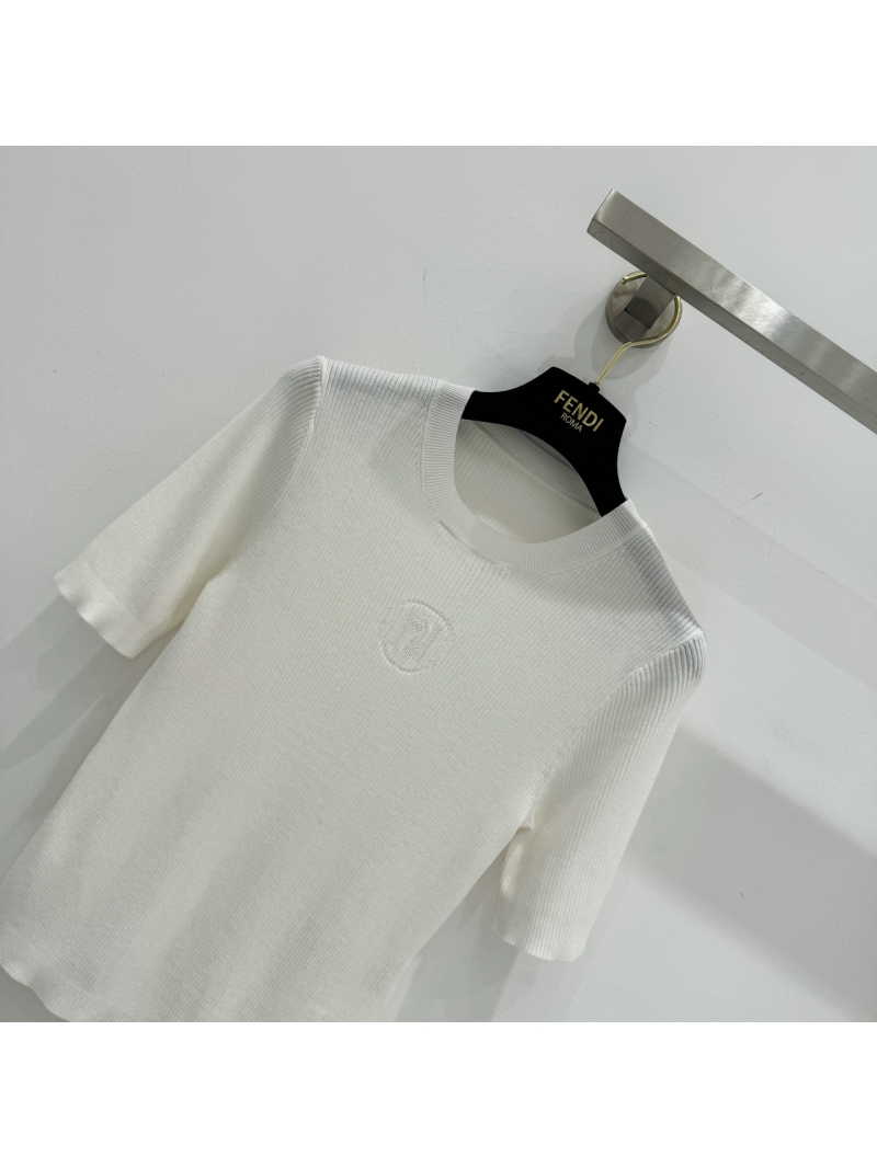Fendi Spring/Summer 2025 Slim-Fit Knitted Top - Iconic FF Logo, Luxe Design