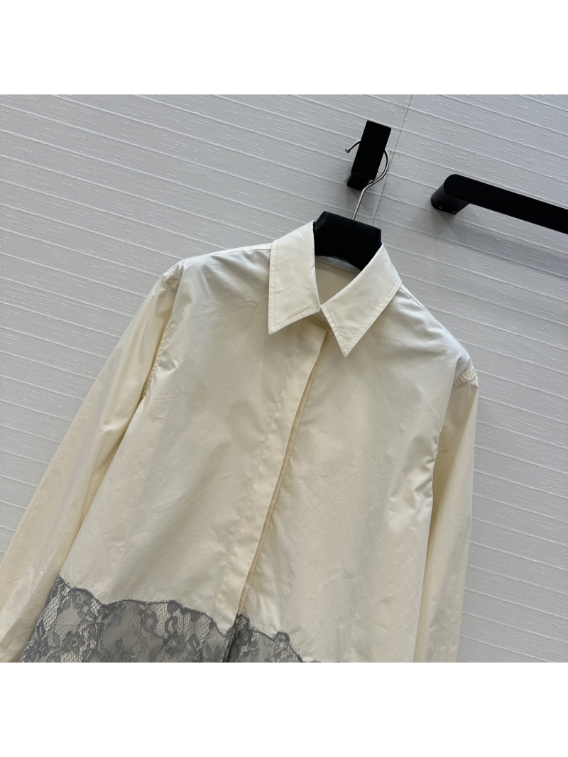 Fendi Early Autumn Lace Embroidered Pure Cotton Shirt