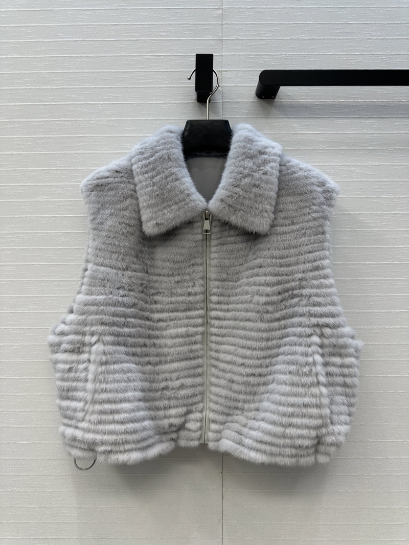 Fendi FF Luxe Mink Fur Vest in Sophisticated Grey