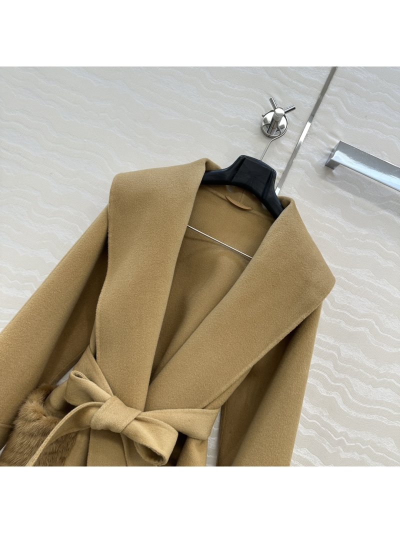Fendi Limited Edition FF Signature Mink Pocket Wrap Coat – Imported Danish Mink Fur & Cashmere-Wool Blend