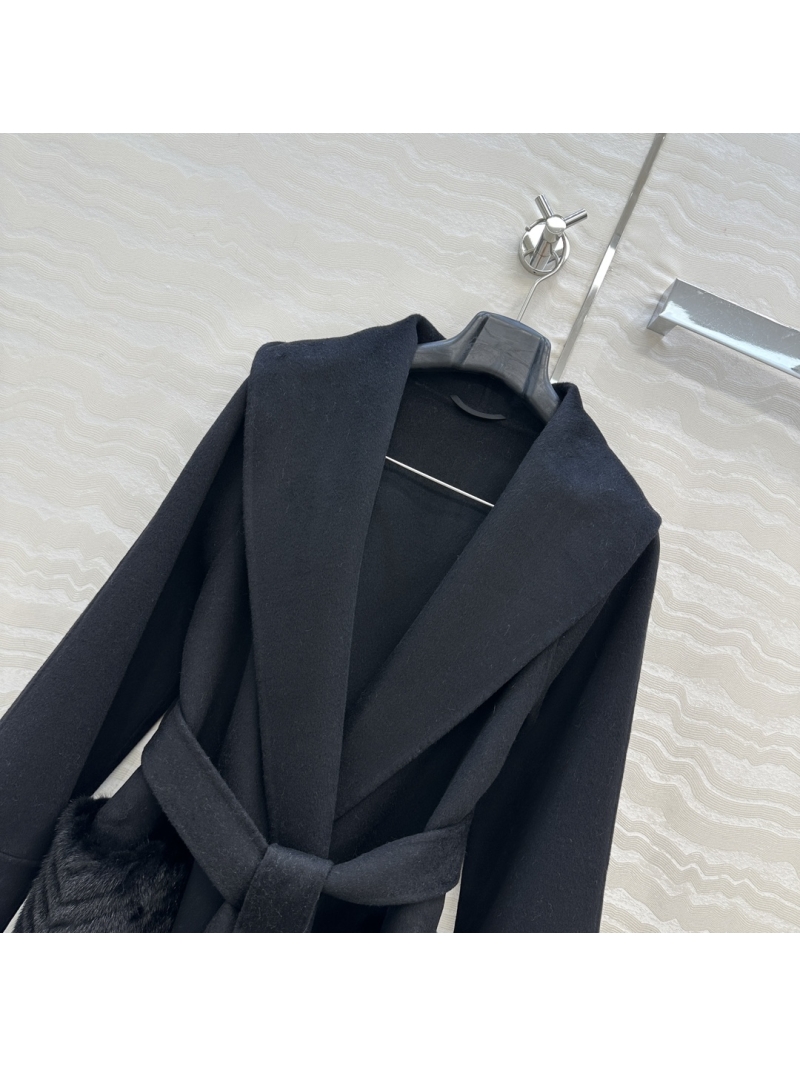 Fendi Limited Edition FF Signature Mink Pocket Wrap Coat in Imported Cashmere Wool