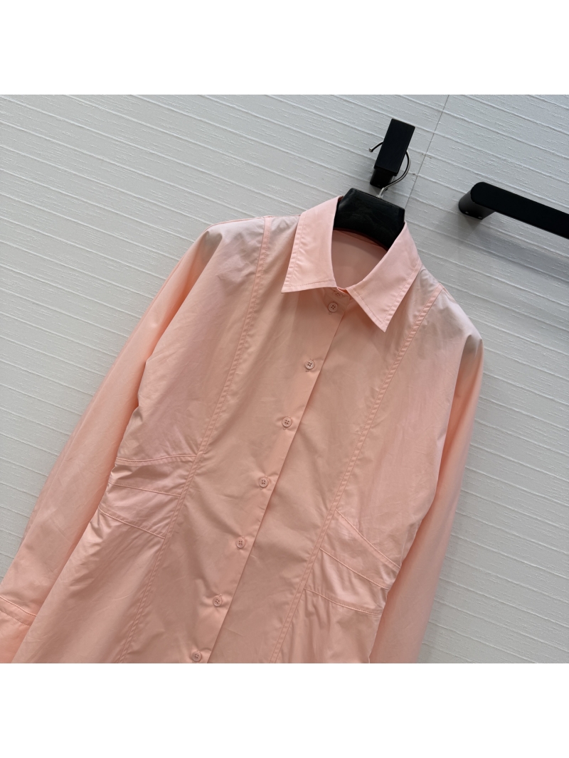 Fendi Resort Series Drop-Shoulder Shirt Dress in Klein Blue and Light Pink