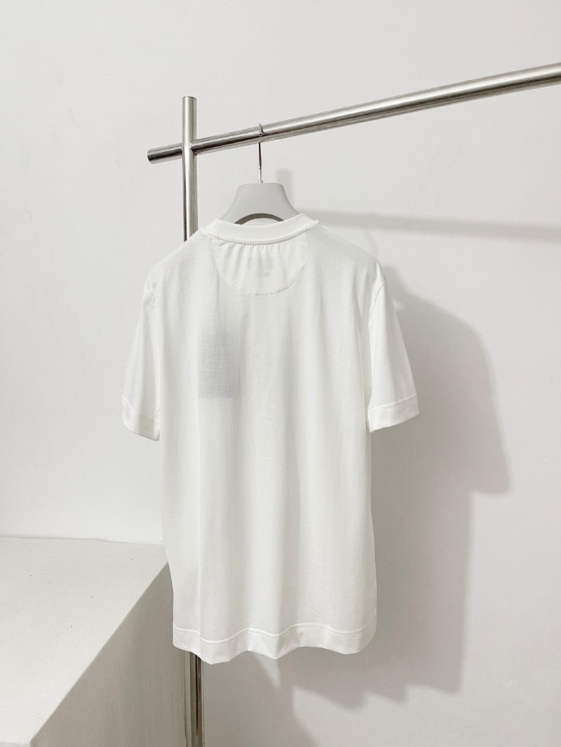 Fendi Sundae Graphic White Cotton Crew Neck T-Shirt