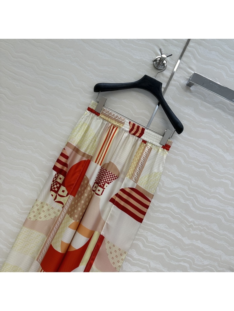 Fendi Limited Edition Holiday Geometric Silk Pants