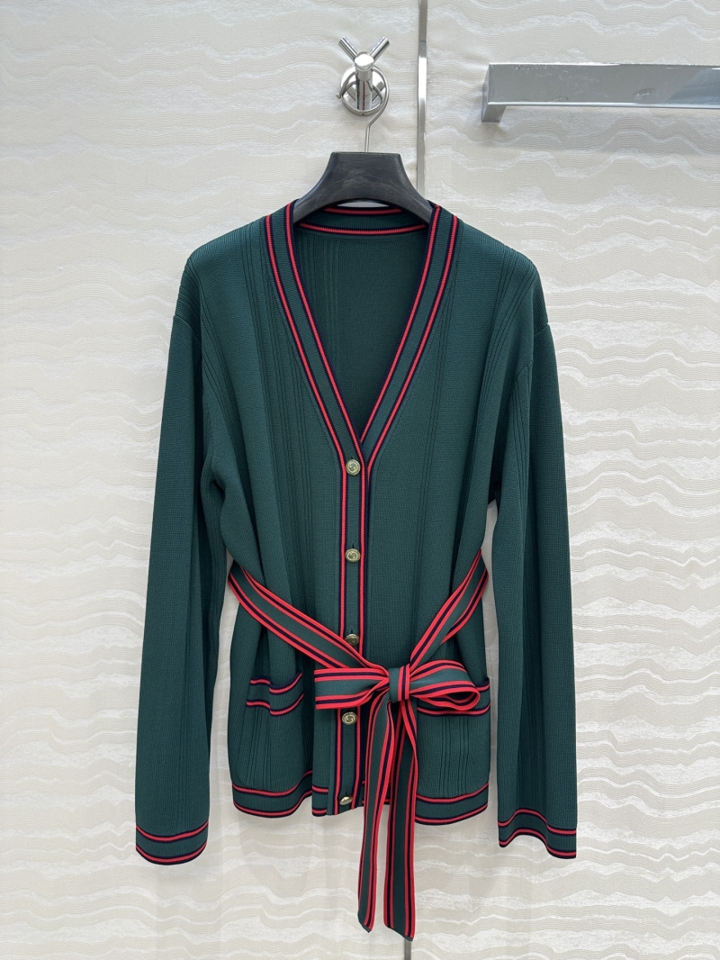 Gucci GG Tennis-Inspired Knitted Cardigan Jacket - White Luxe V-Neck