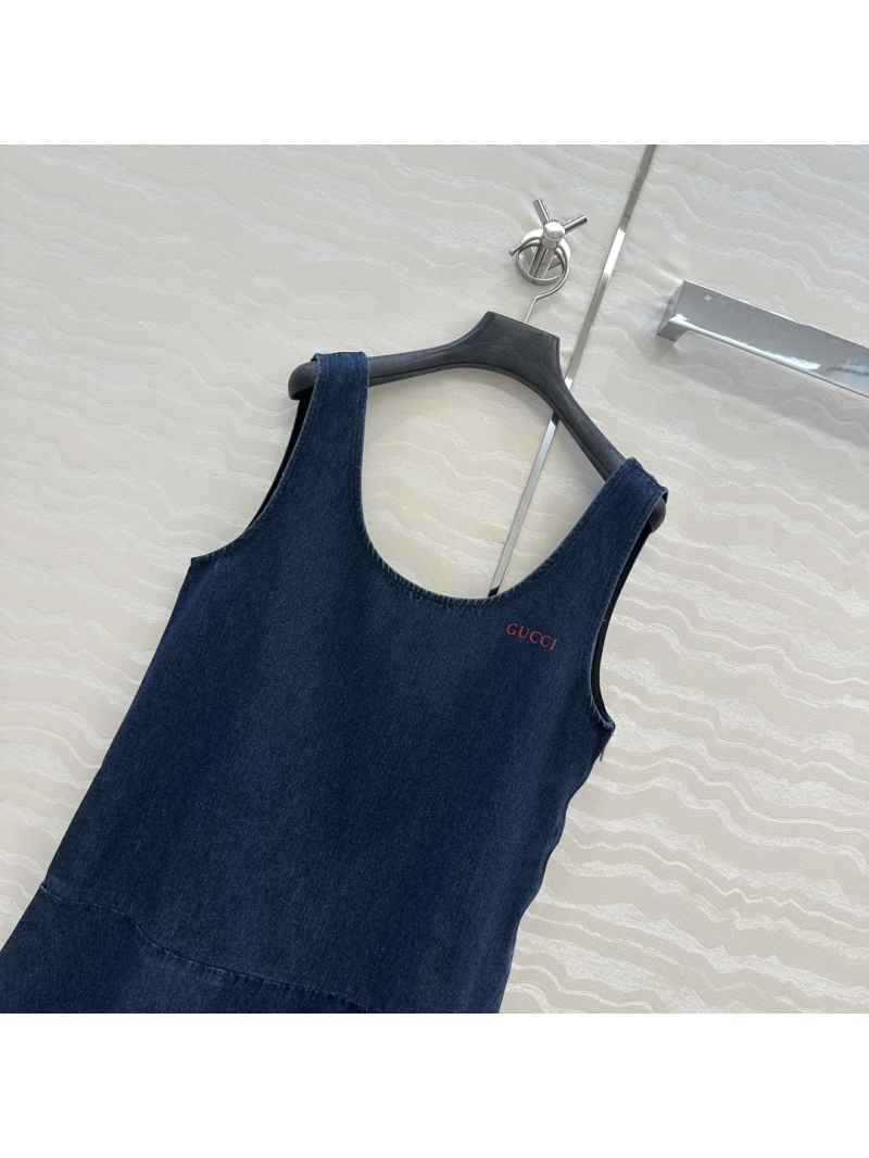 Gucci GG Denim Vest Dress - Preppy Chic & Retro Style