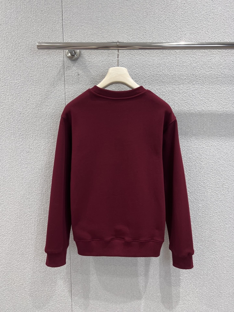 Gucci 26Ss Early Spring New Year Limited Interlocking GG Chain Embroidery Crewneck Sweatshirt - Burgundy