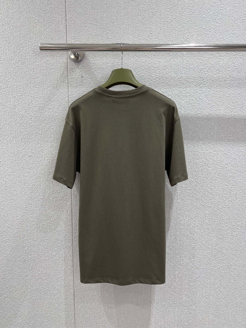 Gucci Distressed Logo Embroidered Heavy Cotton T-Shirt in Military Green