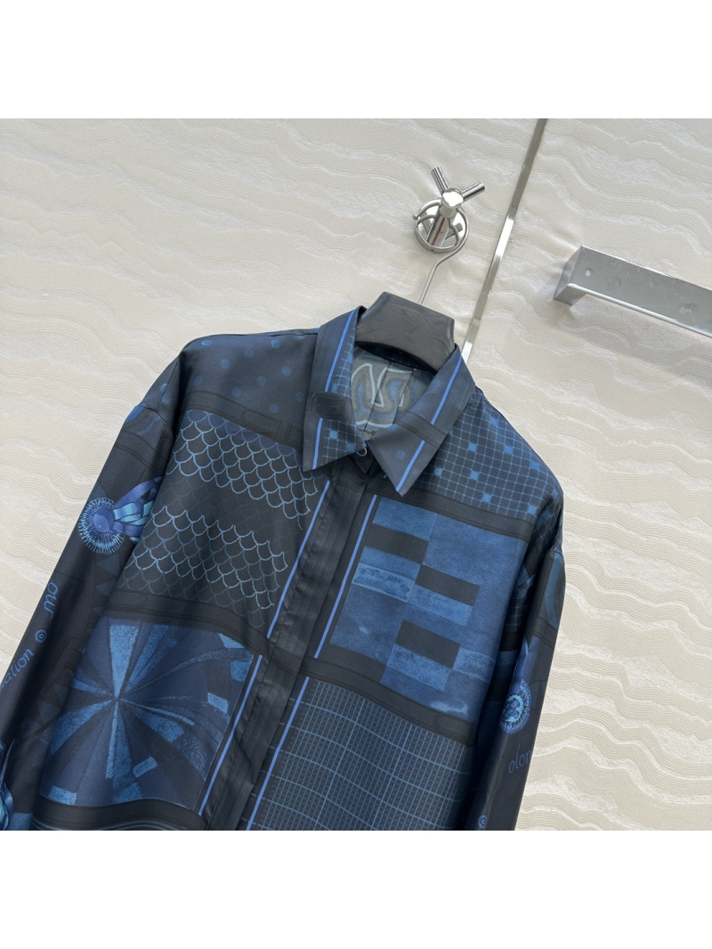 Hermès Early Autumn Luxe Silk Shirt - Palefroi Remix Pattern Orange