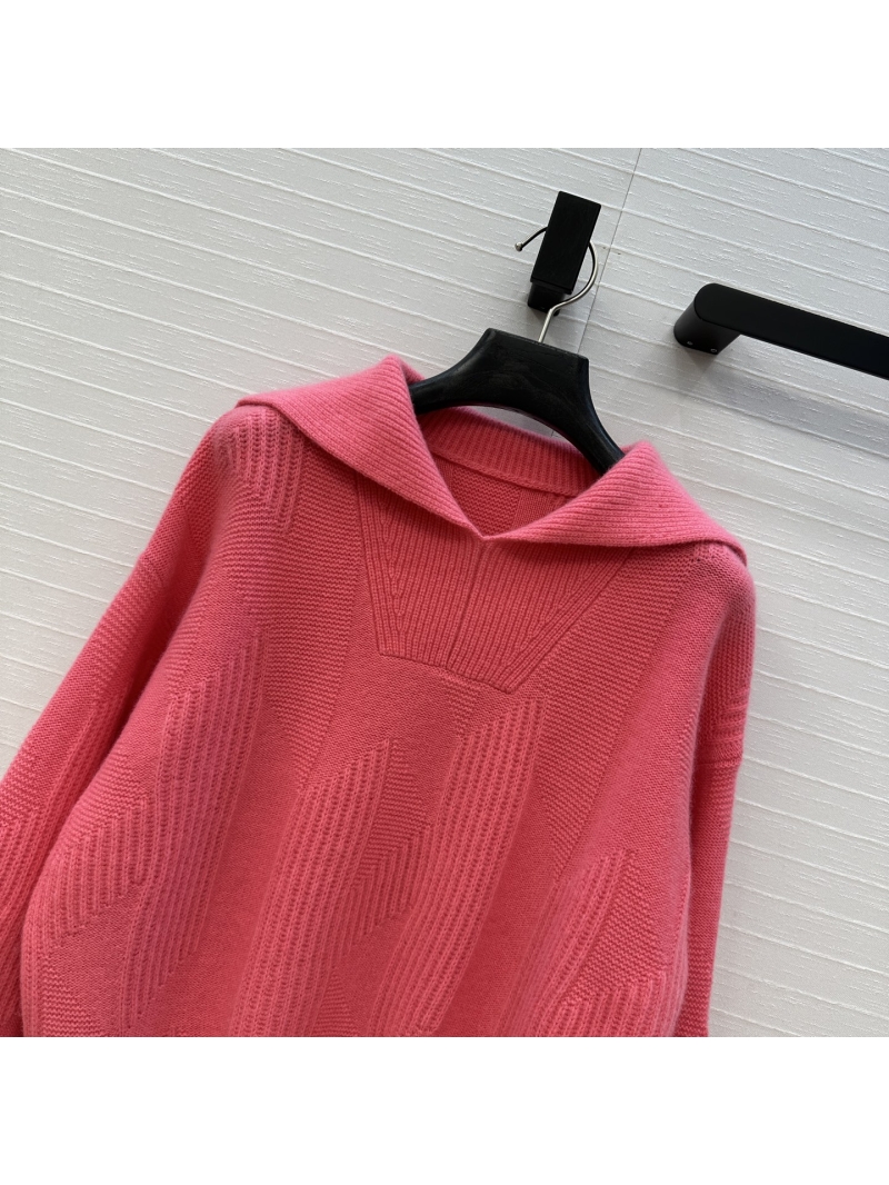 Hermes Autumn Winter New Letter Jacquette Cashmere Coral Sweater