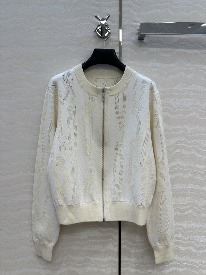Hermes Palefroi Remix Jacquard Knit White Jacket - Luxe Swiss Double Weave, Slim Fit