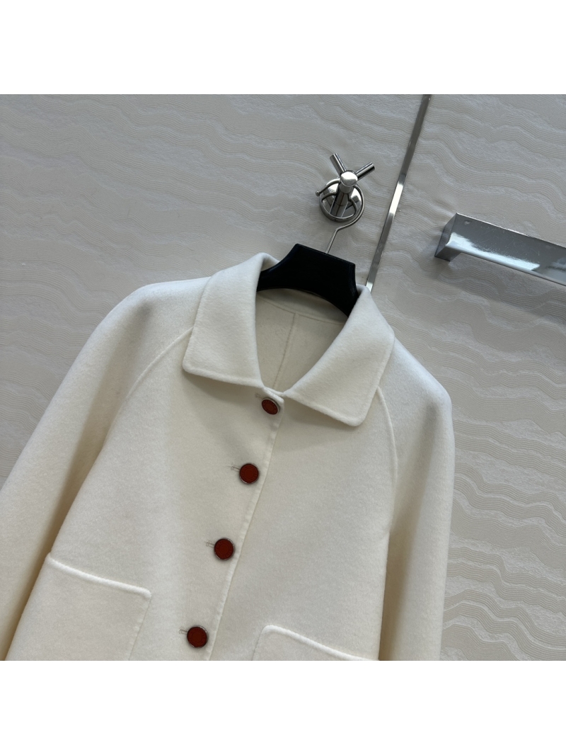 Hermès Exclusive Limited Edition Double-Faced Cashmere-Blend Coat in White