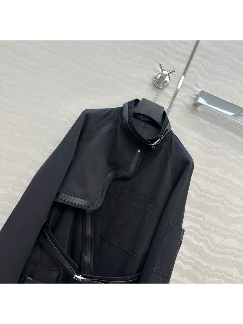 Hermes Limited Edition H-Saddle Leather-Trimmed Equestrian Trench Coat in Brown - 100% Lamb Leather Edging, Handcrafted Oil-Finish Stitching, Exclusive Imported High-Density Cotton, Belted Waist