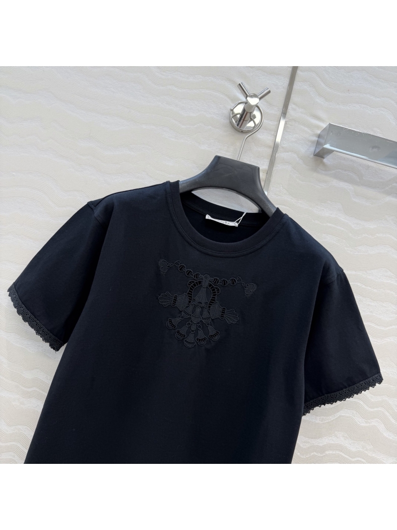 Hermes Exquisite 100% Pure Cotton Palefroi Embroidered T-Shirt