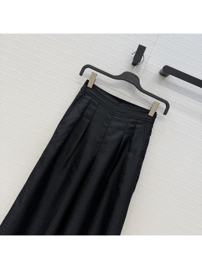 Hermes Acetate Tencel Mosaic Jacquard High-Waisted Straight-Leg Trousers