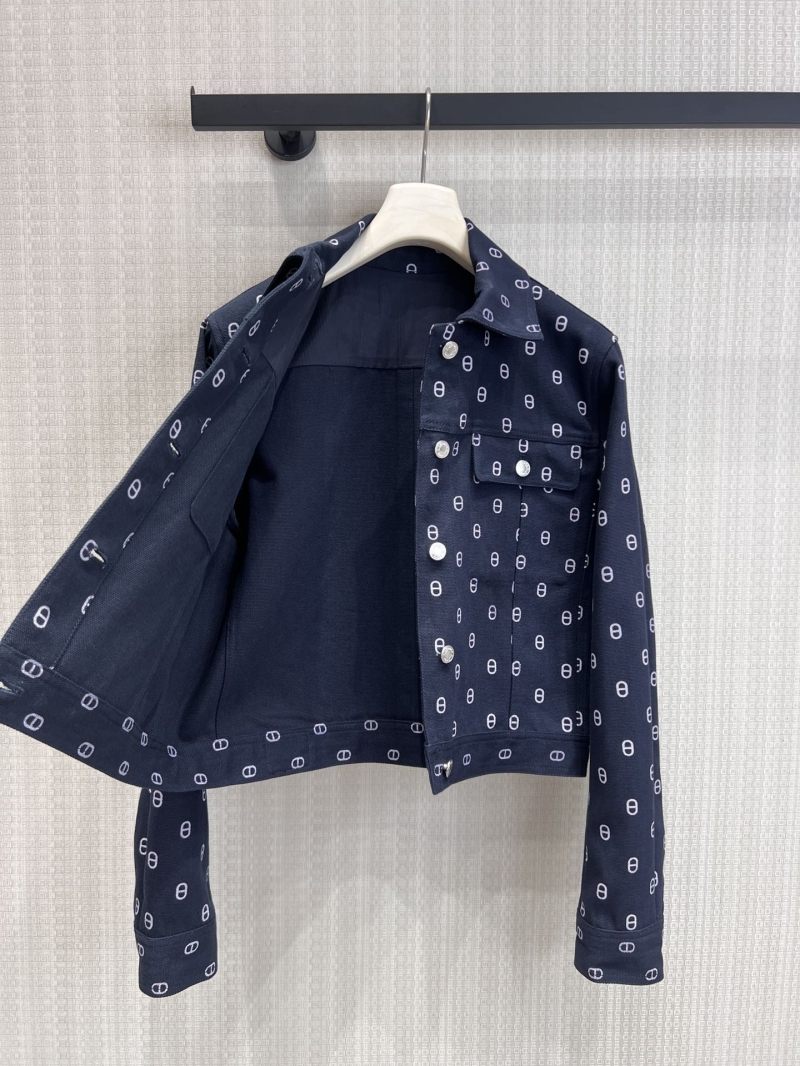 Hermes Chaine d'Ancre Monogram Navy Denim Trucker Jacket