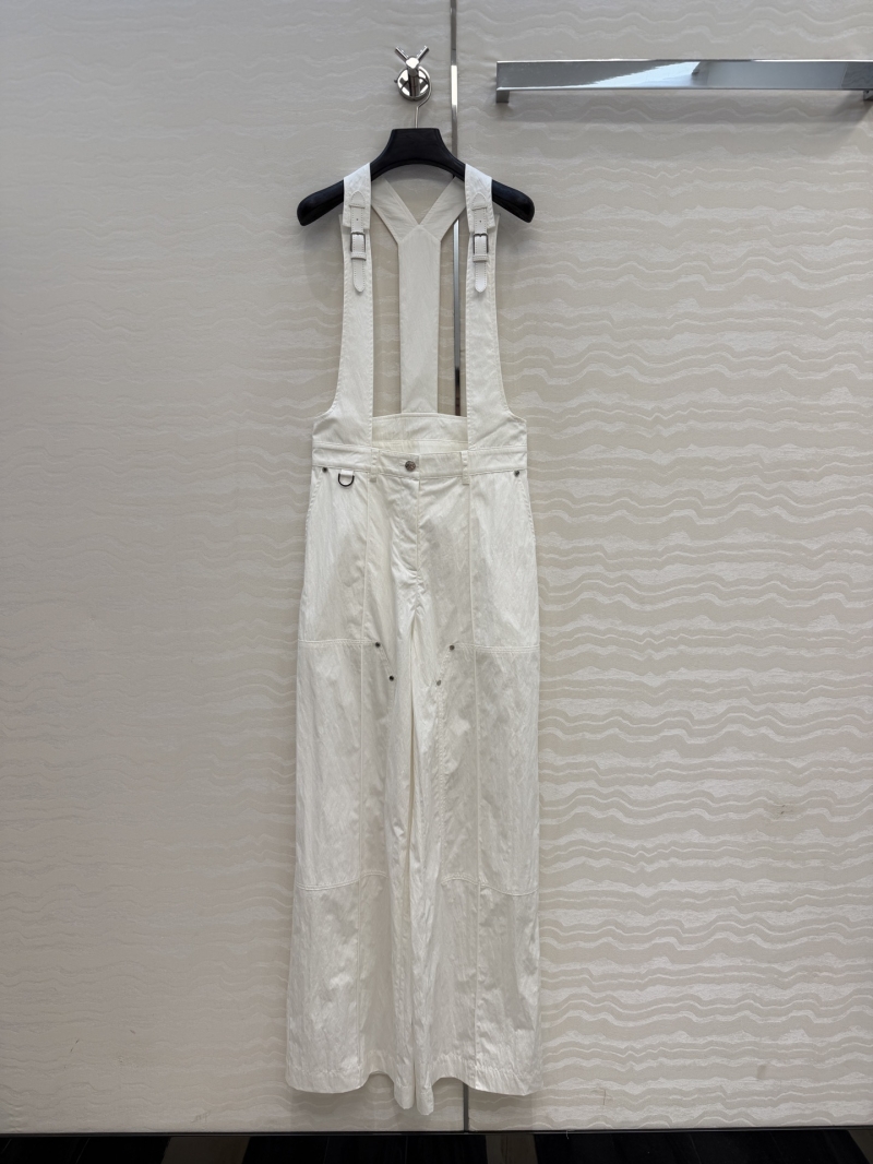 Hermès Limited Edition Lyocell-Washed Cotton Equestrian Workwear Jumpsuit in Cream