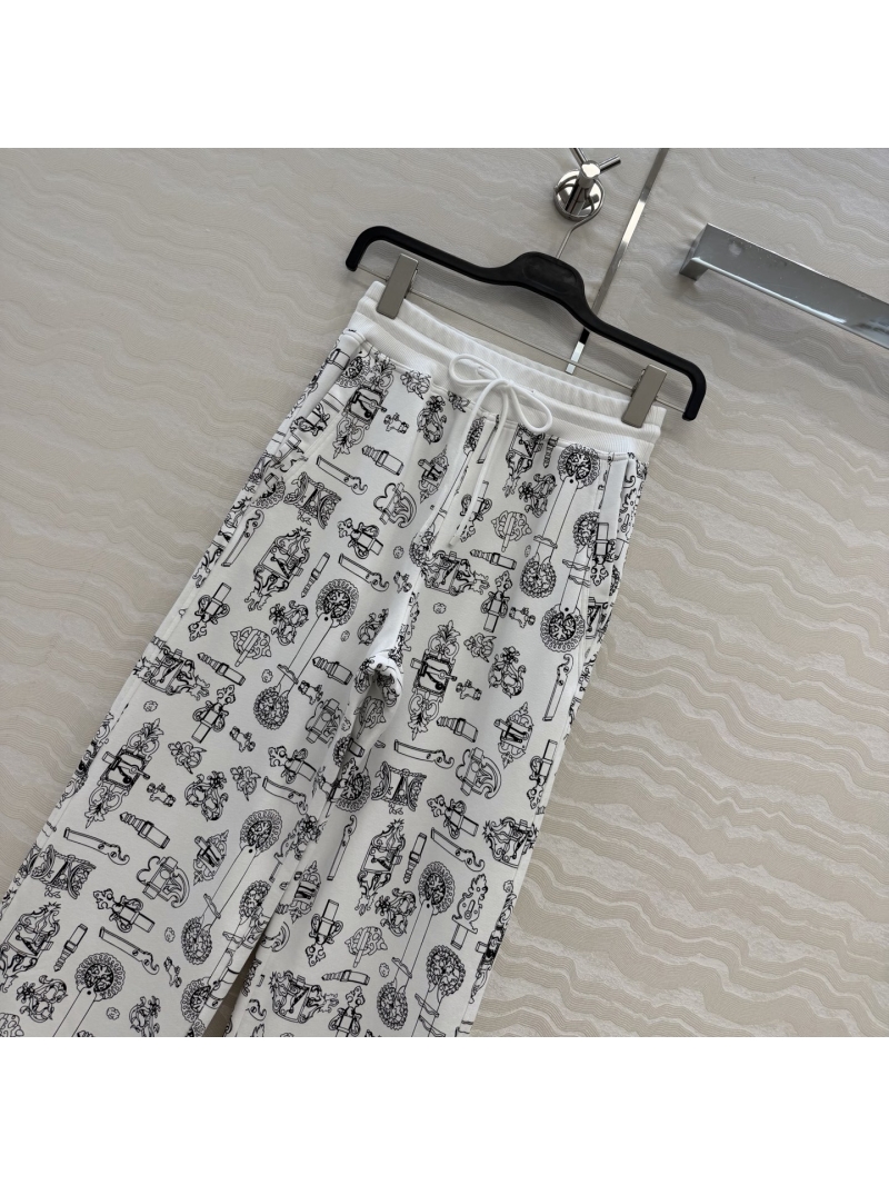 Hermès 100% Cotton Coaching Remix Printed Straight-Leg Jersey Pants