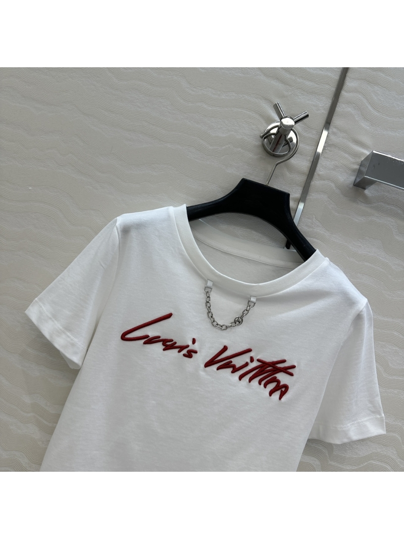 Louis Vuitton LV Limited Edition Monogram Embroidery Crop T-Shirt