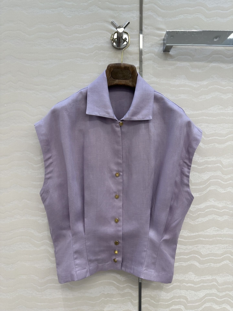 Loro Piana Elegant Linen Shoulder-Sleeve Shirt - Luxe French Chic