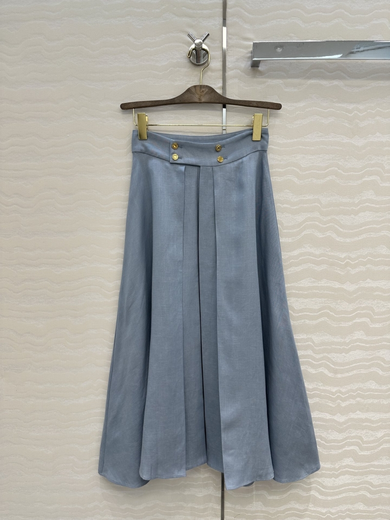 Loro Piana Elegant Linen Midi Skirt - Luxe French Chic