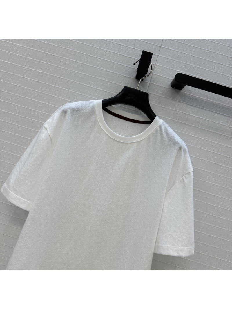 Loro Piana Minimalist Old Money Casual Short-Sleeve T-Shirt - Exclusive Cotton Elegance