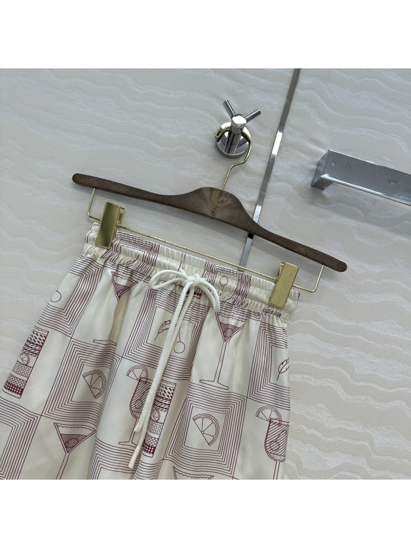 Loro Piana Island Vacation Cocktail Print Silk Shorts - Luxe & Elegant