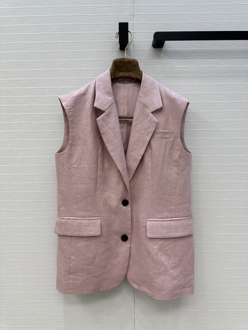 Loro Piana Single-Breasted Linen Vest - Minimalist Luxe Old-Money Style