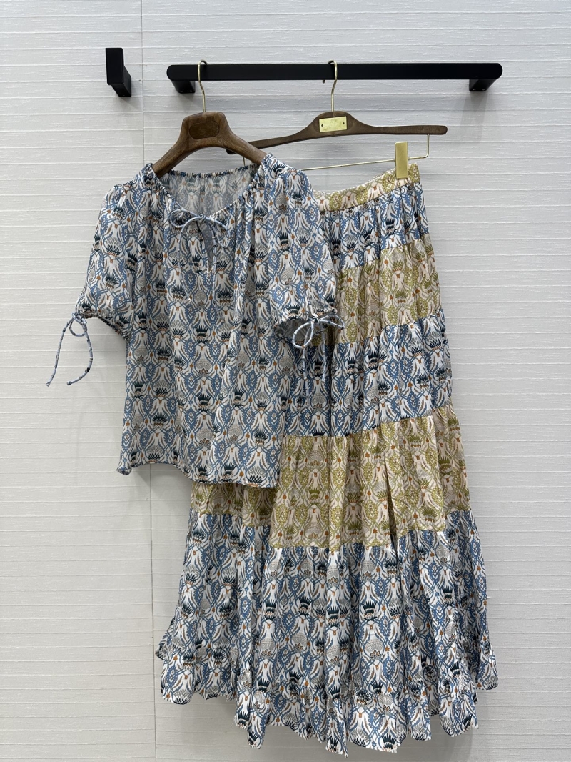 Loro Piana Romantic Resort-Style Floral Puff Sleeve Blouse - Luxe Linen Cotton