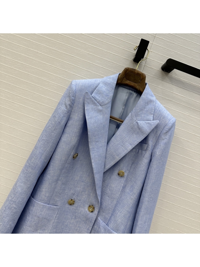 Loro Piana Elegant Double-Breasted Linen Blazer - Luxe Early Spring 25SS