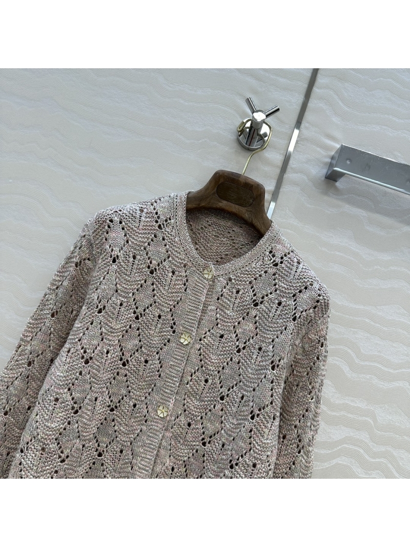 Loro Piana Elegant Taro Yarn Cardigan - Luxe Diamond Weave Jacket