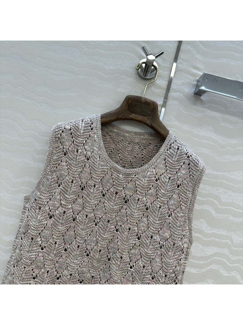 Loro Piana Luxe Early Autumn Vest - Taro Yarn Diamond Weave Elegance