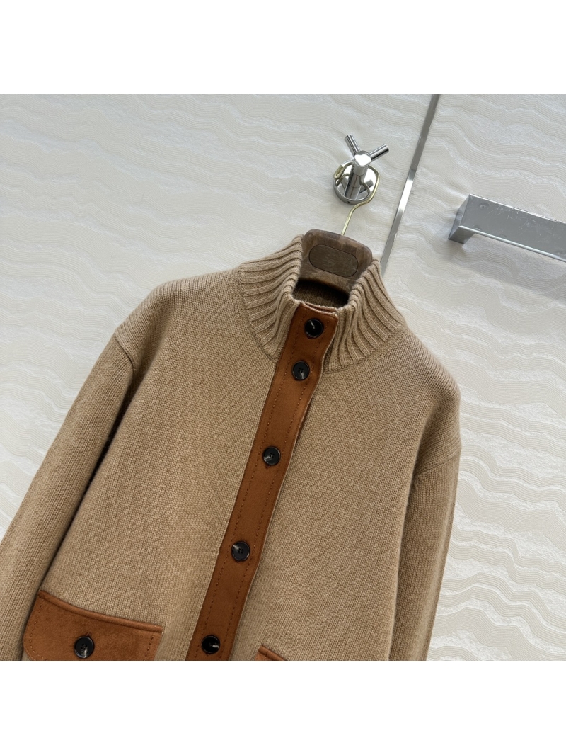 Loro Piana Exclusive Luxe Cashmere Stand Collar Jacket in Brown - Timeless Elegance