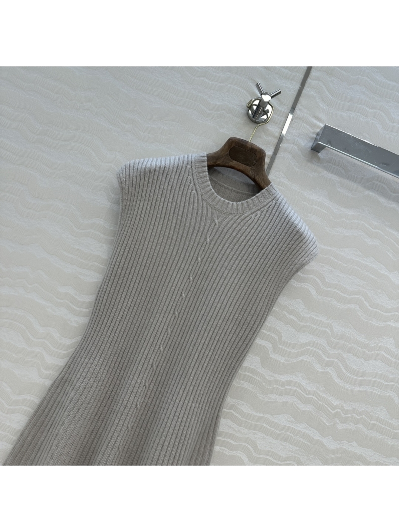 Loro Piana Luxe Plane Tree Cashmere Dress Grey - Elegant High-Waisted Long Dress Grey in Premium Cashmere